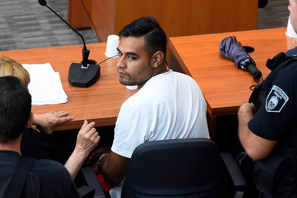 "Cachete" Díaz en la audiencia imputativa tars su detención.