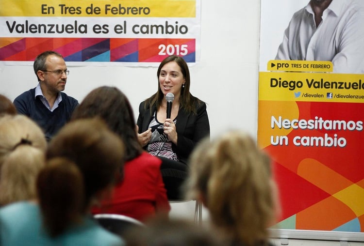 Otros tiempos: María Eugenia Vidal en el lanzamiento de Valenzuela para la intendencia de Tres de Febrero, hace cuatro años.