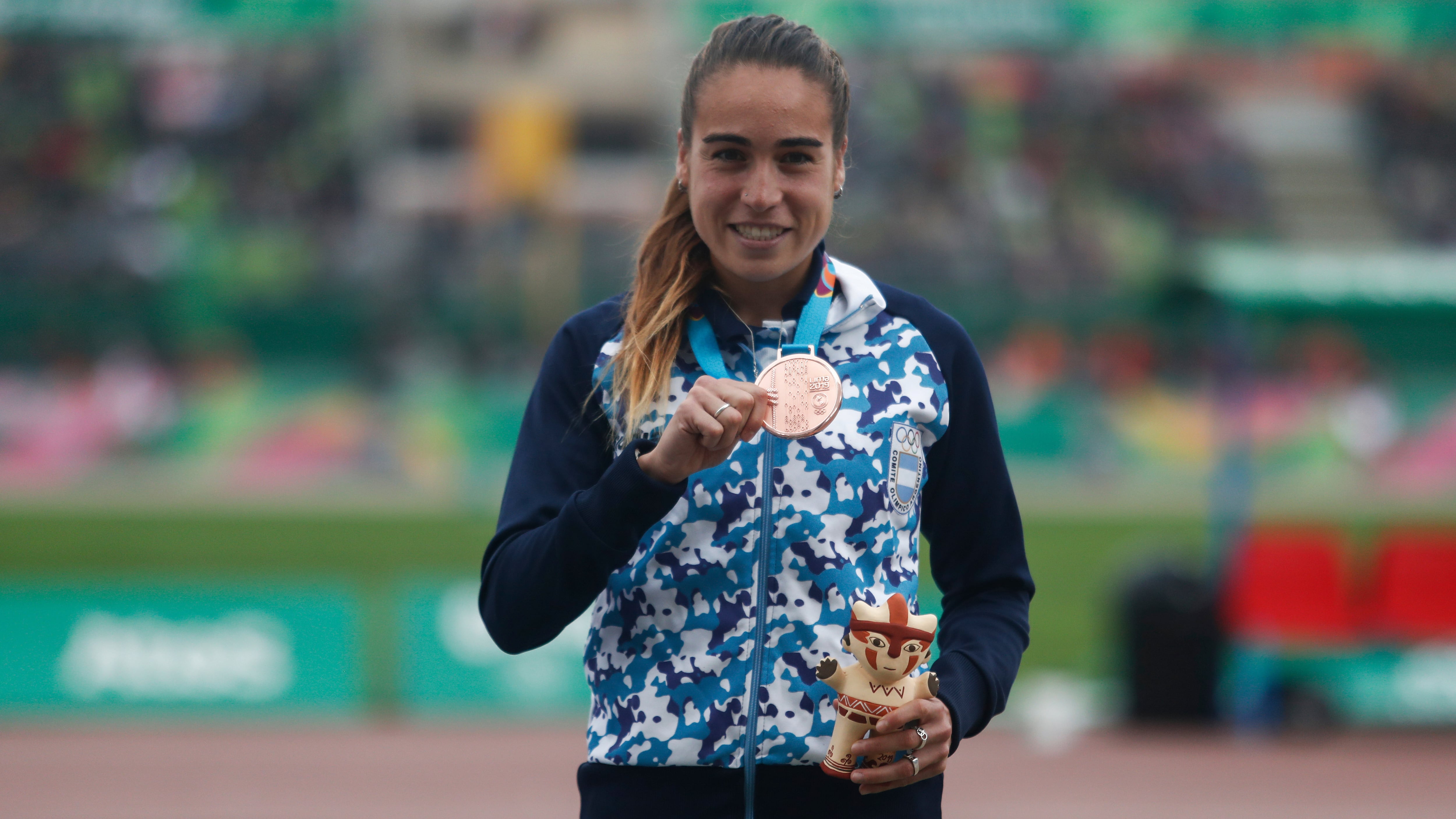Belén Casetta, con su medalla de bronce en los Panamericanos de Lima 2019.
