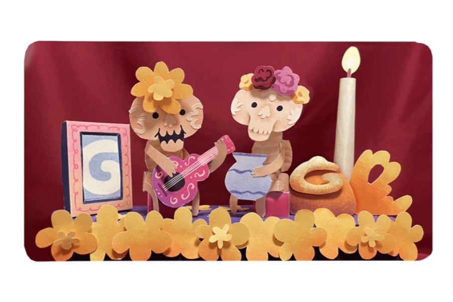 El Día de los Muertos se celebra el 1 y 2 de noviembre, y así se ve el doodle de Google que lo recuerda. (Foto: Google)
