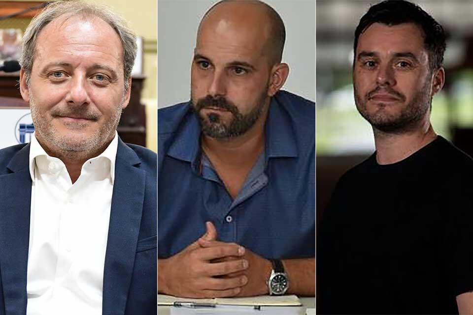 Diputado Scavuzzo (autor de una ley) y funcionarios culturales Ricci y Valentini.