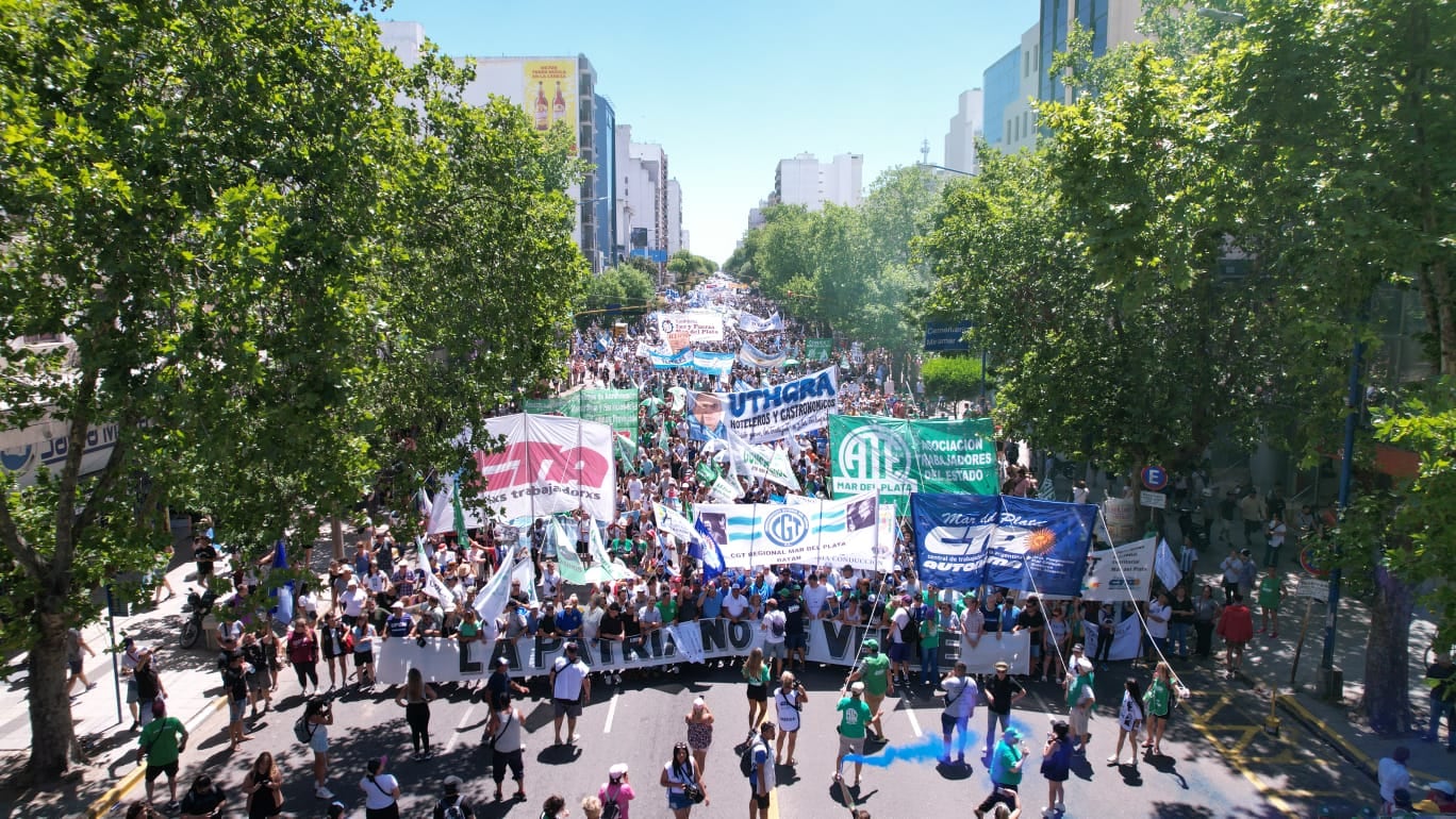 La movilización marplantense fue una de las más grandes del interior provincial.