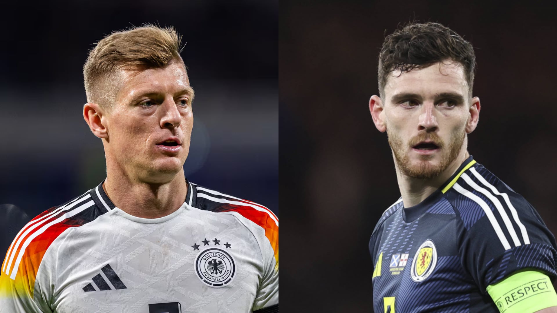 Toni Kroos y Andrew Robertson.