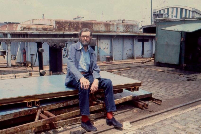 Cortázar en La Boca, en su última visita al país.