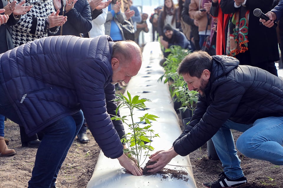 Perotti cuando inauguró el primer Centro de Investigación y Desarrollo.