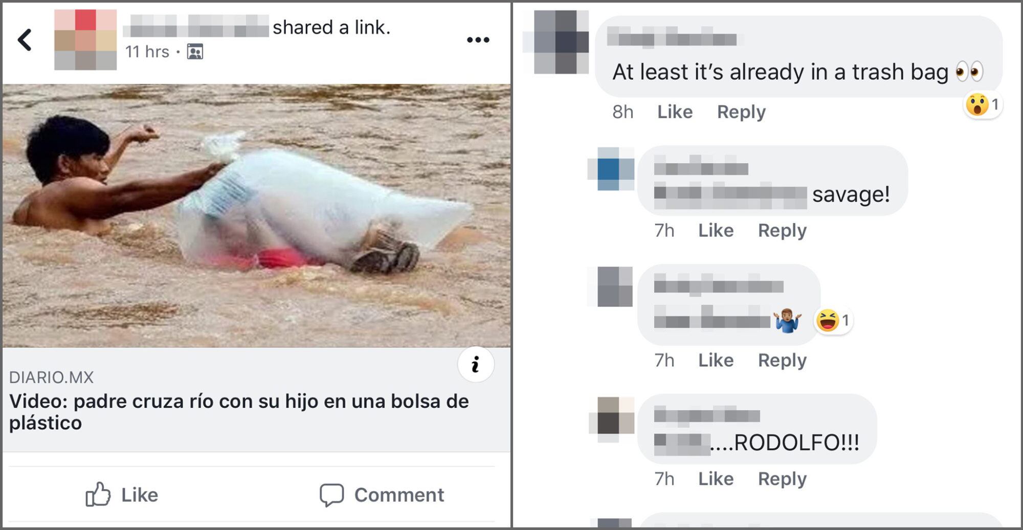 "Por lo menos ya está en una bolsa de basura", se burla un miembro del grupo "Soy 10-15". 