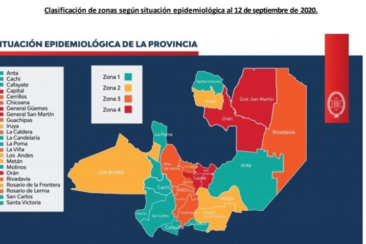 El mapa muestra, en rojo, los departamentos con circulación comunitaria