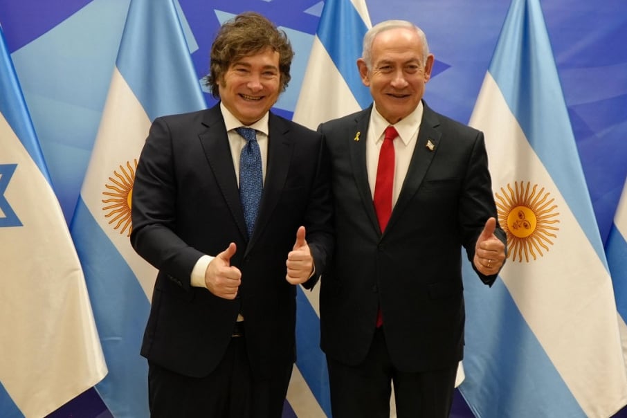 El presidente Javier Milei es aliado de Benjamín Netanyahu.