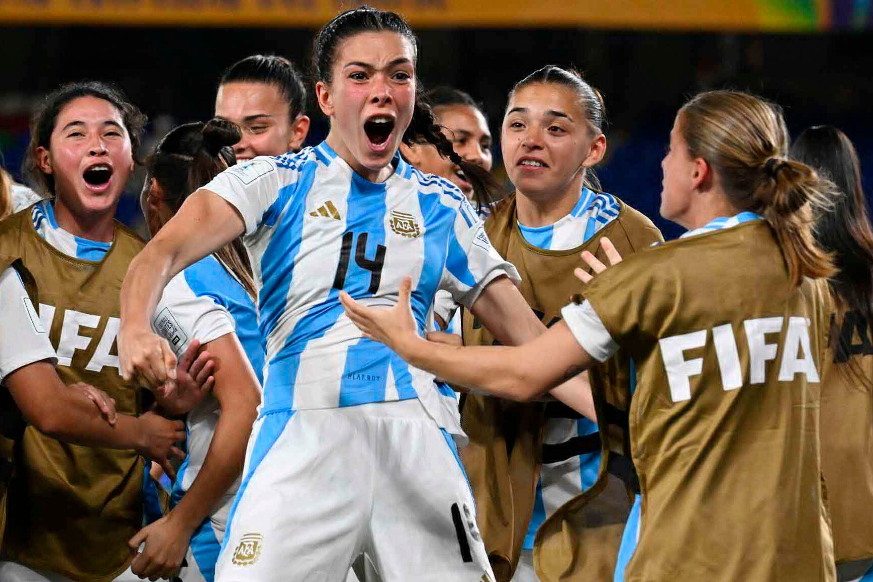 Serena Rodríguez grita con todo el empate ante Países Bajos.