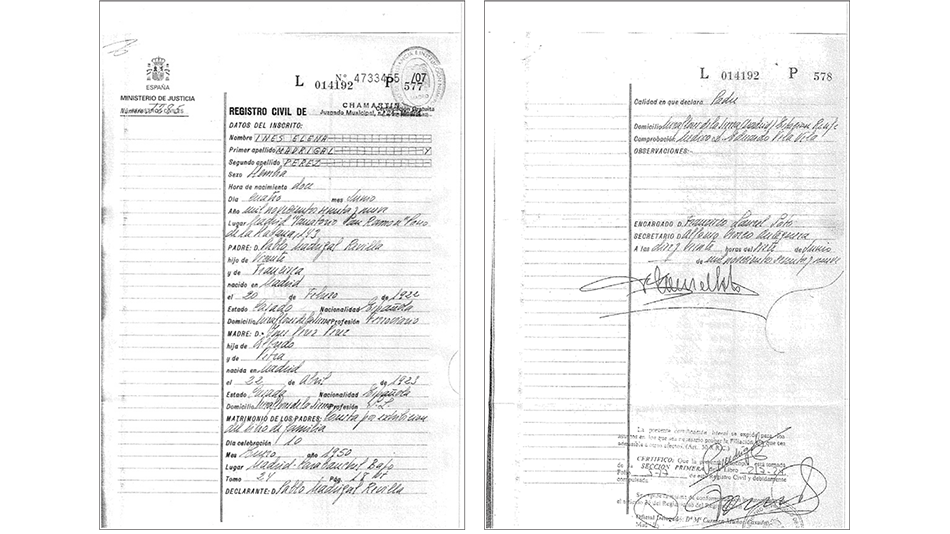 La falsificación de las partidas de nacimiento está probada.