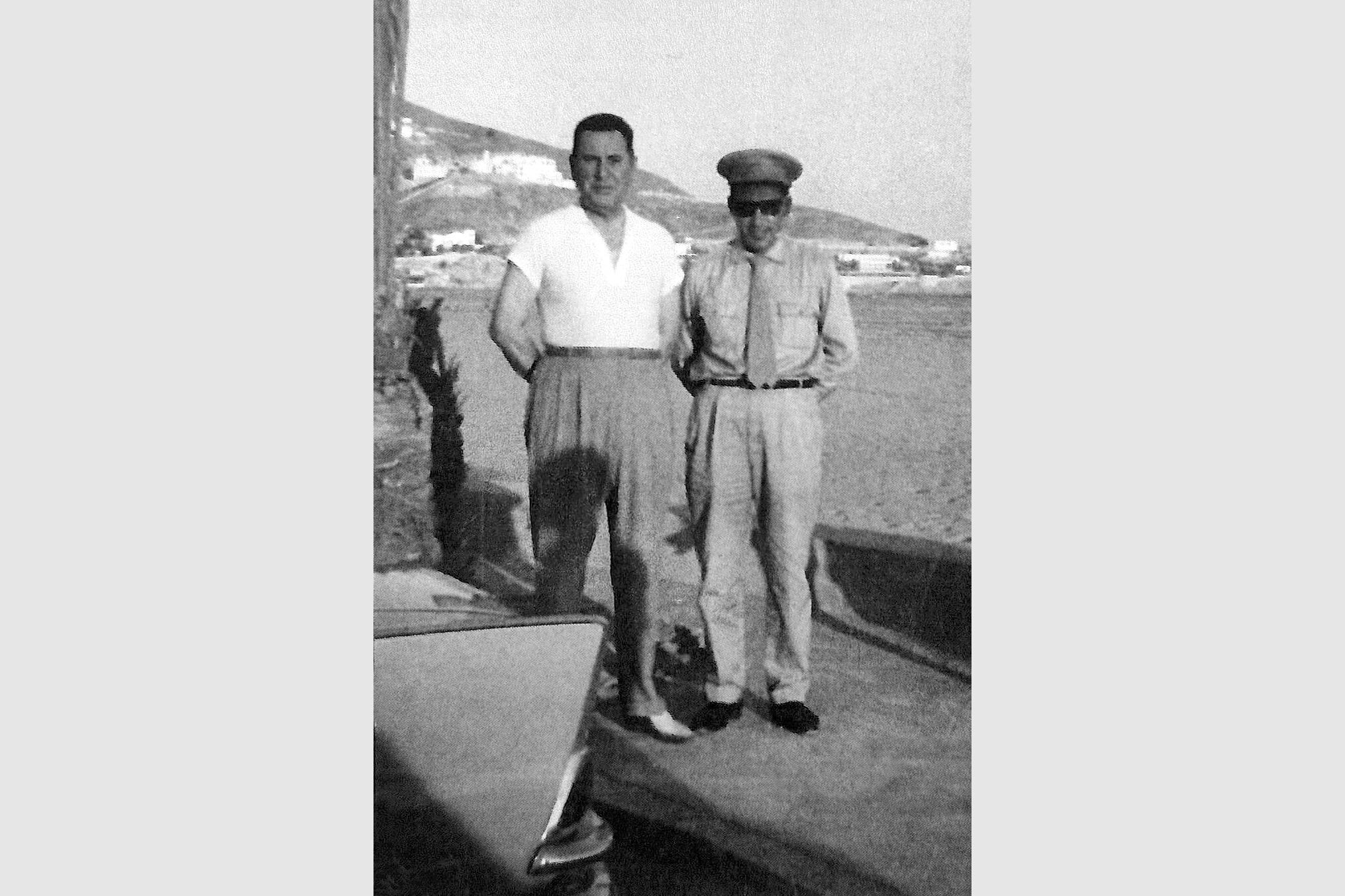 Juan Domingo Perón y Lucas López en España.