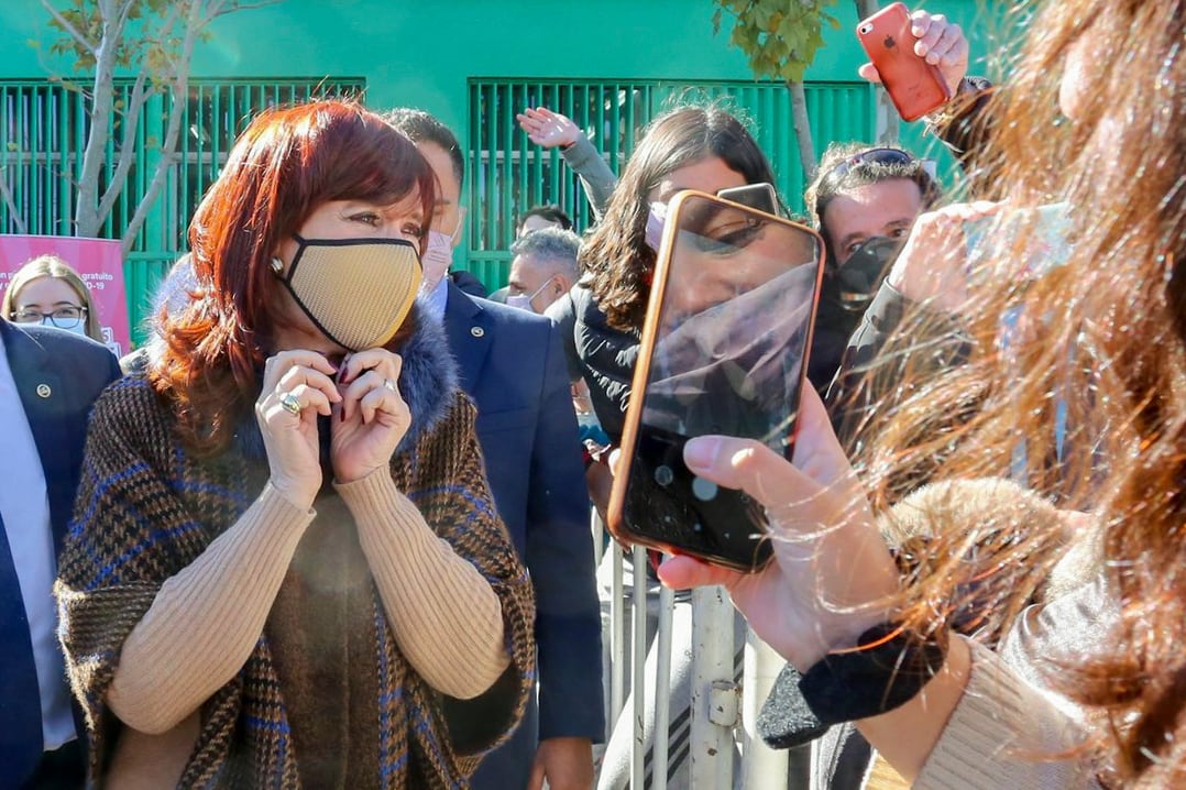 La vicepresidenta Cristina Kirchner en el acto realizado en Ensenada.