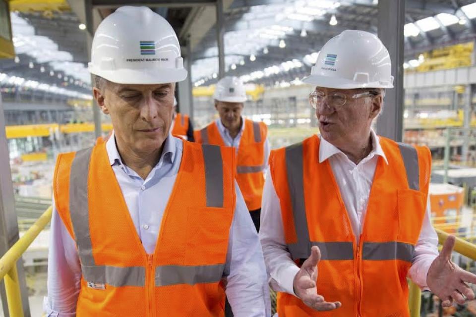 Mauricio Macri junto a Paolo Rocca, cabeza del grupo Techint.