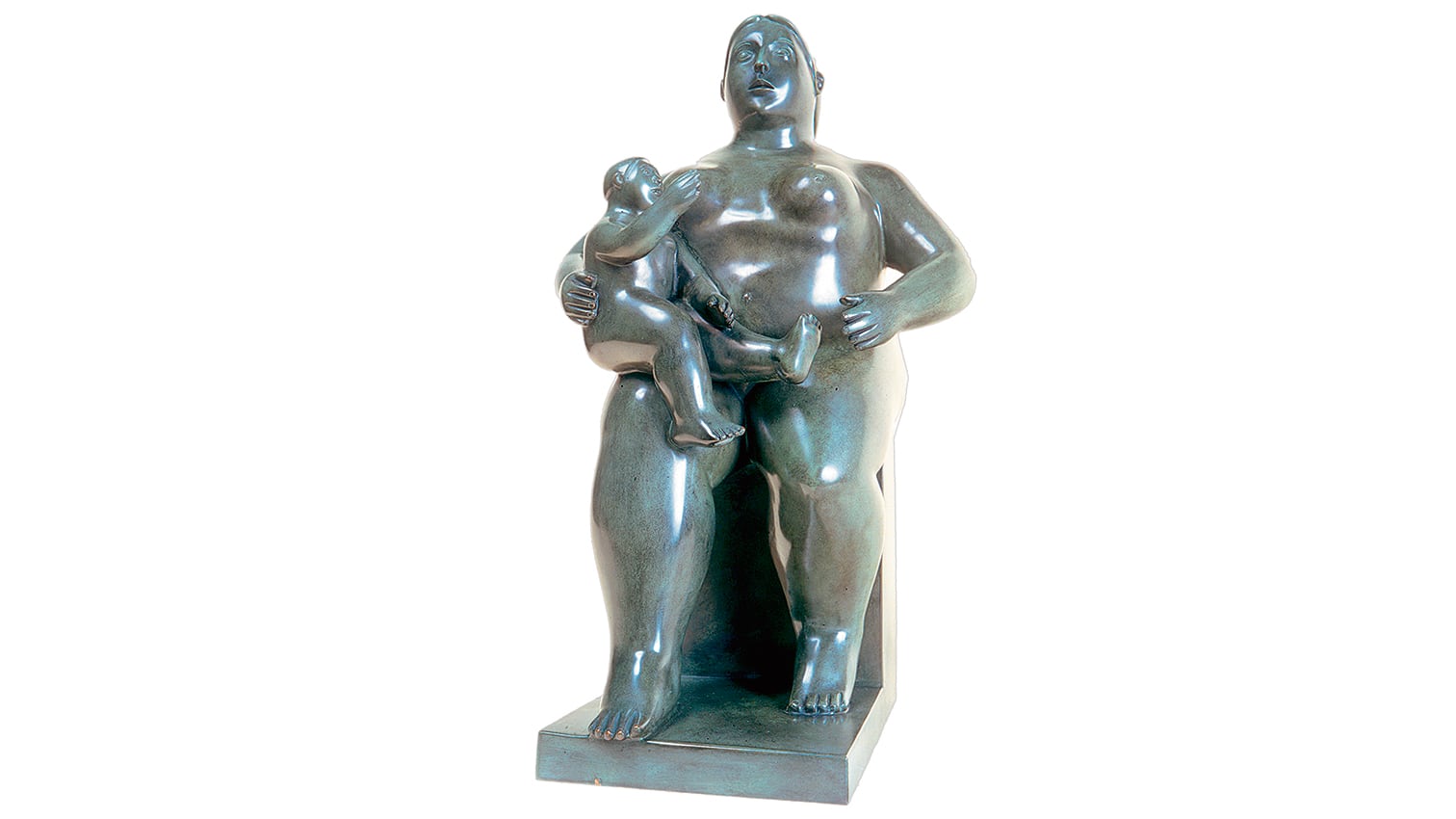 Maternidad, escultura en bronce de Fernando Botero.