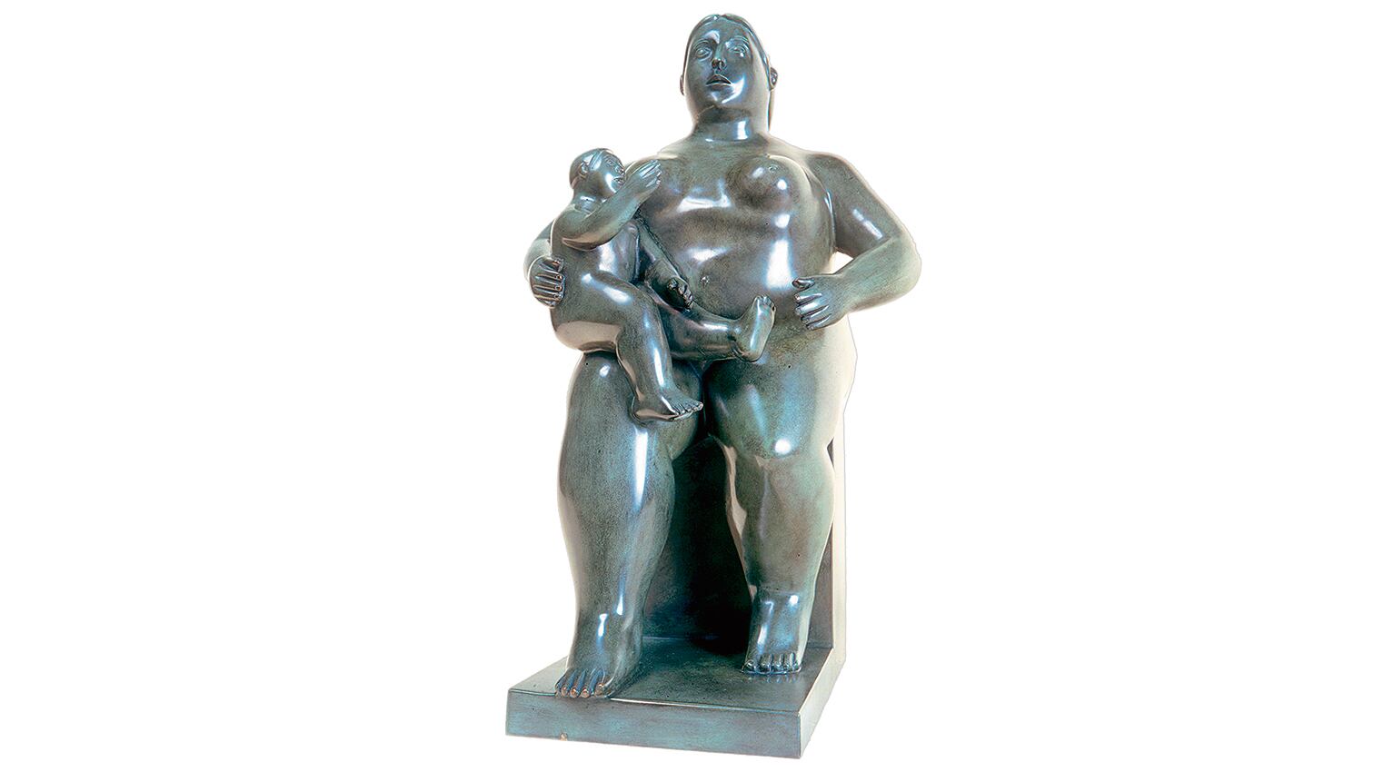 Maternidad, escultura en bronce de Fernando Botero.