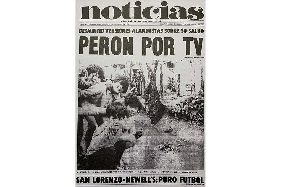 Tapa del diario Noticias (24/11/1973).