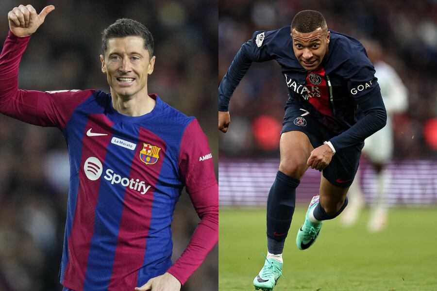 Robert Lewandowsli y Kylian Mbappé.