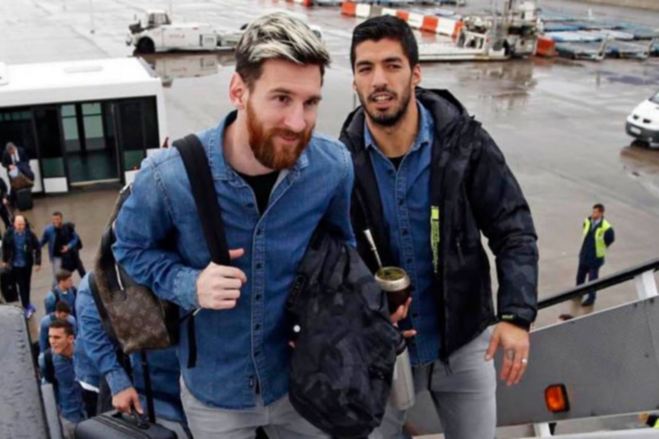 Messi y Suárez viajaron juntos desde Barcelona.
