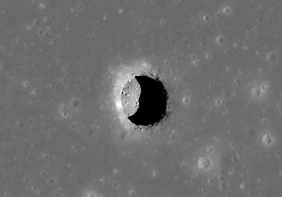 El túnel descubierto en el Mar de la Tranquilidad