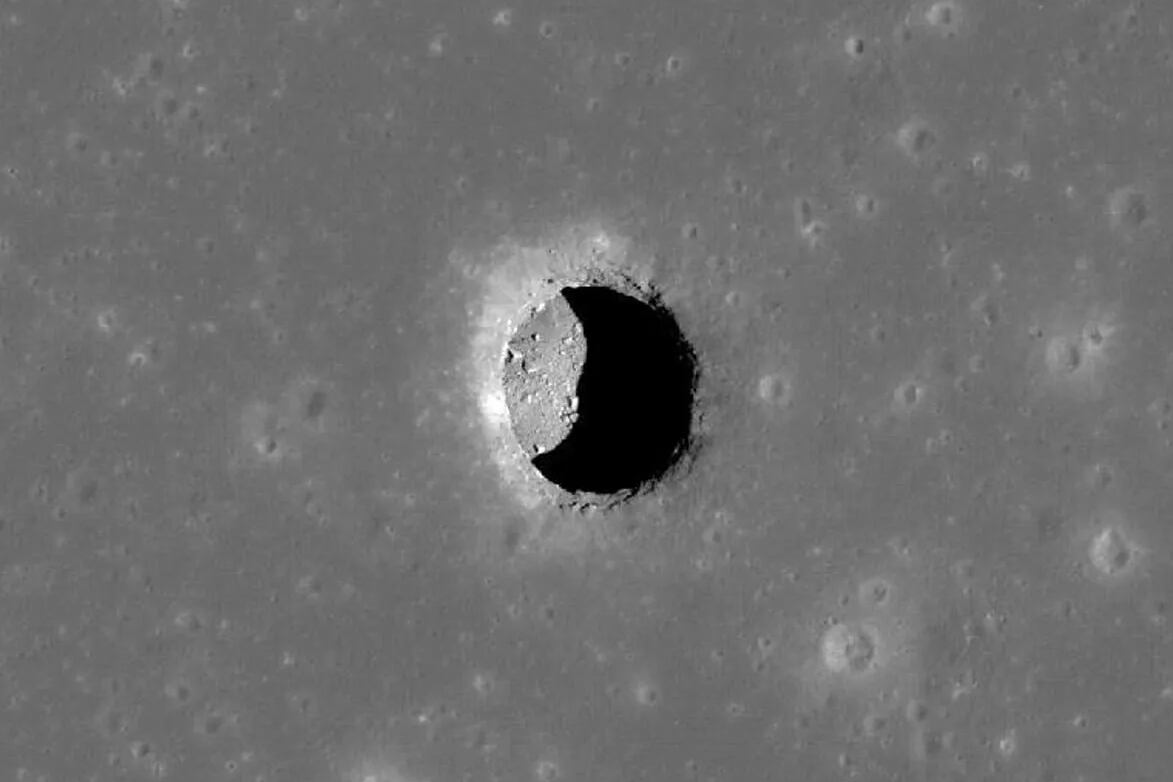 El túnel descubierto en el Mar de la Tranquilidad