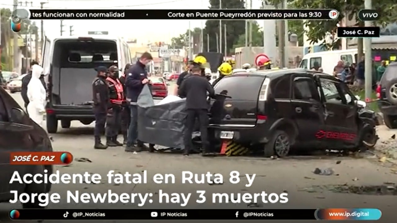 En José C. Paz murieron tres personas en un choque múltiple.