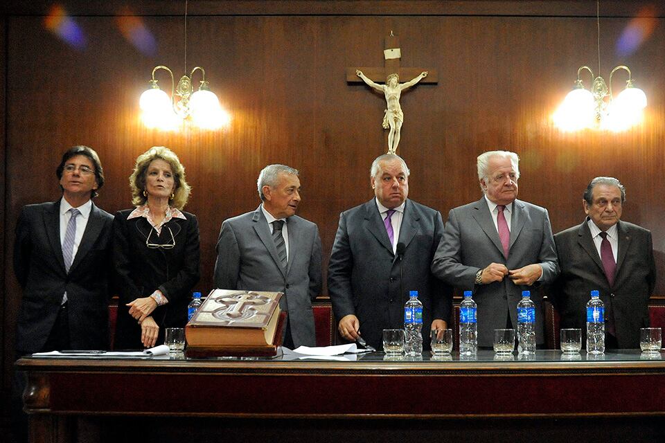 Erbetta, Gastaldi, Falistocco, Gutiérrez, Spuler y Netri, ministros de la Corte provincial.