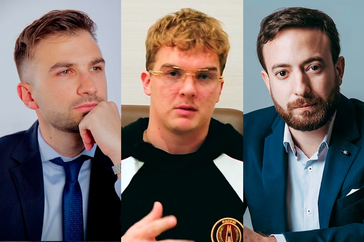 Mauricio Novelli, Hayden Davis y Agustín Laje.