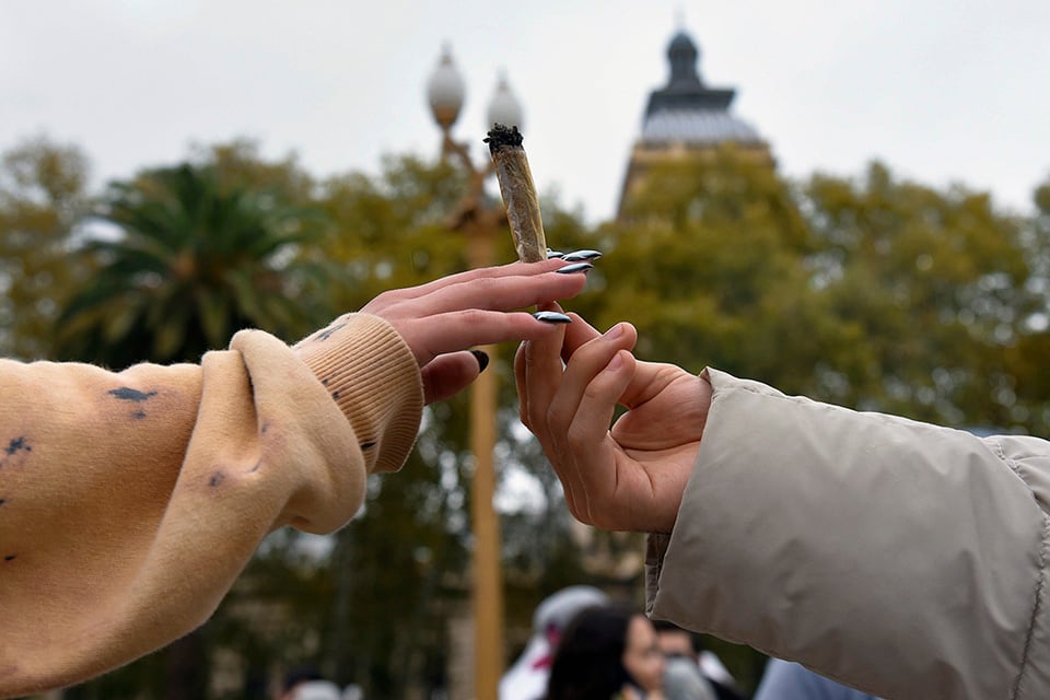 "Por una nueva ley de drogas" es una de las consignas.