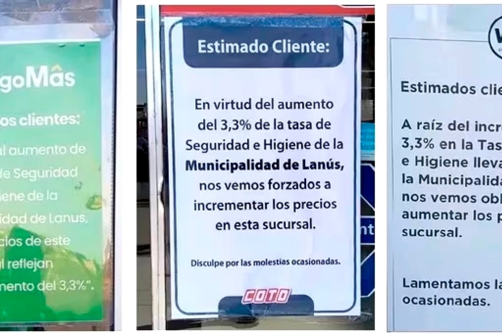 Los supermercados atribuyeron la suba de precios al alza de la tasa municipal.