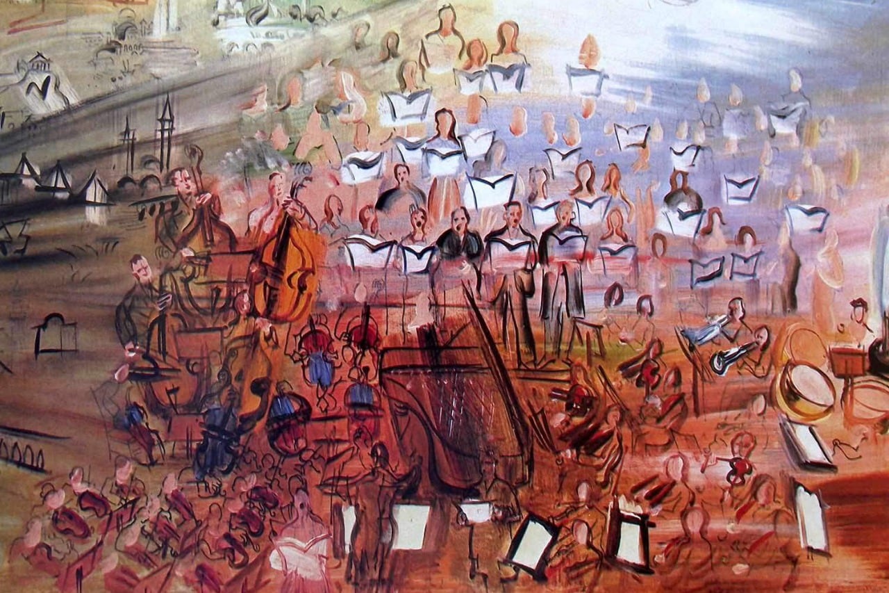 Solista al piano y coro (Raoul Dufy).