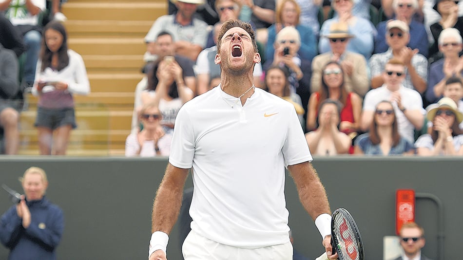 Del Potro tuvo un maratónico partido ante el francés Simon.