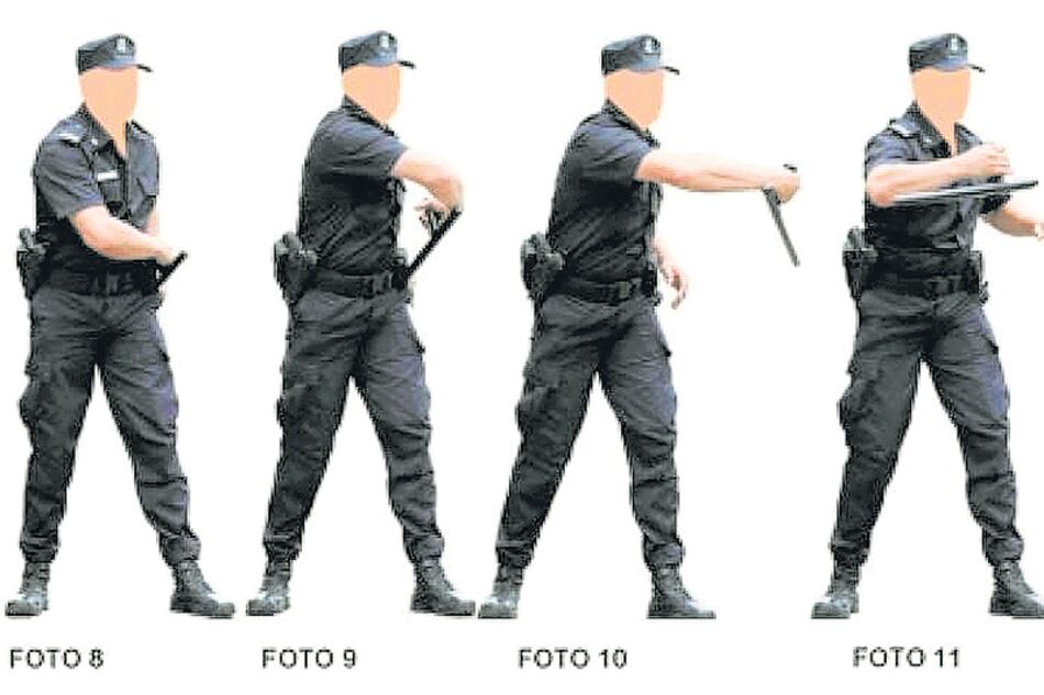 El instructivo del Ministerio de Seguridad enviado a los agentes provinciales muestra cómo utilizar los bastones.