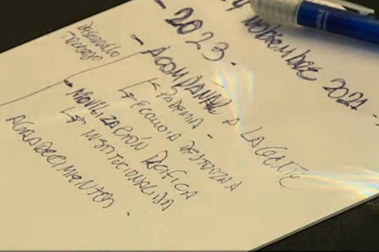 Las anotaciones del evento de Juntos por el Cambio.