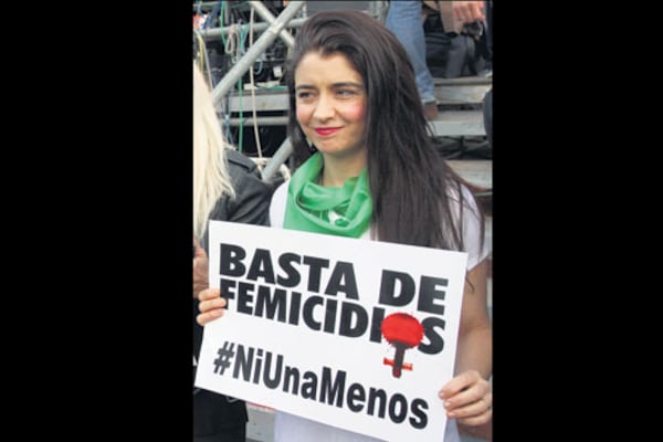 Erica Rivas, el 3 de junio de 2015, cuando fue convocada para leer el documento del primer NiUnaMenos.