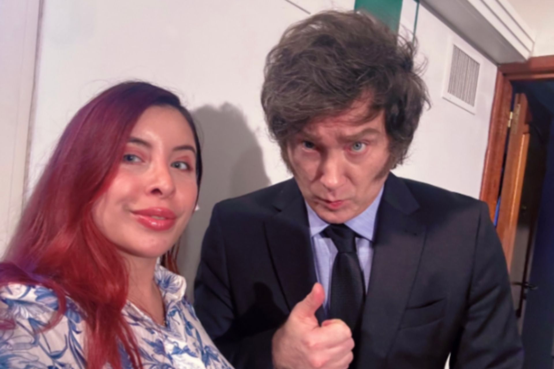 La influencer libertaria junto a Javier Milei