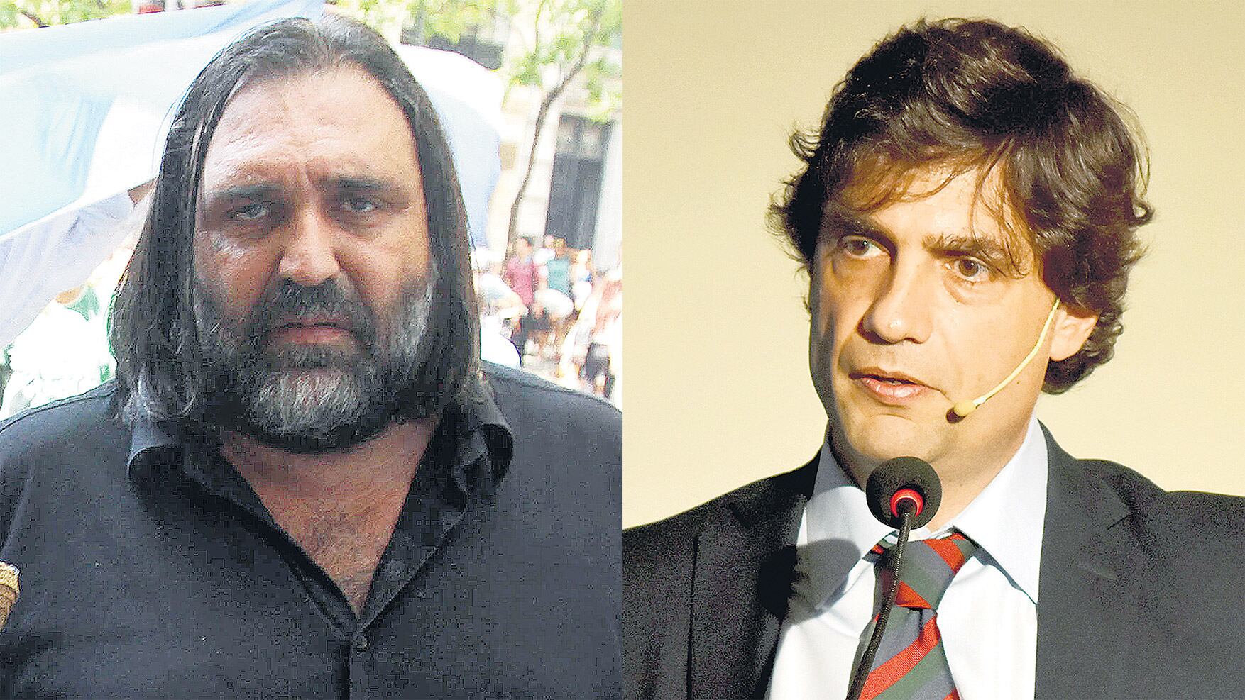 Enfrentados. El líder de Suteba, Roberto Baradel, y el ministro de Economía provincial, Hernán Lacunza.