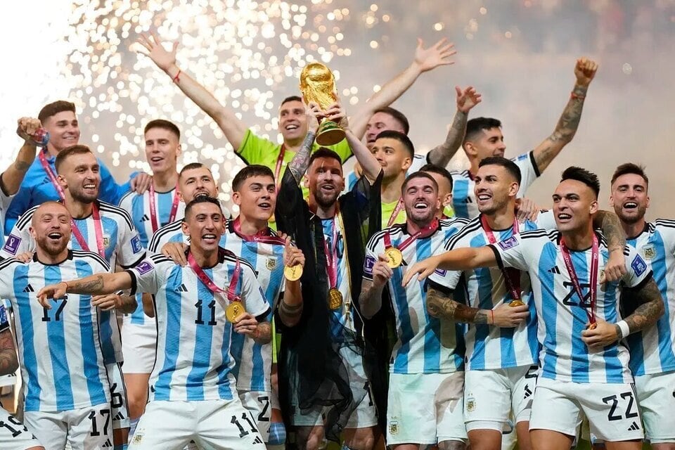 Una postal para la historia: Argentina campeón del mundo. Imagen: AFA.