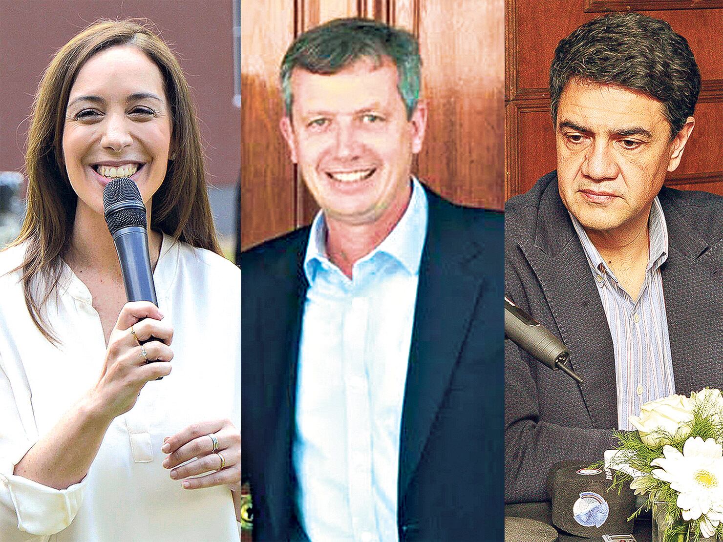La gobernadora María Eugenia Vidal; el titular de Diputados, Emilio Monzó, y el intendente Jorge Macri.