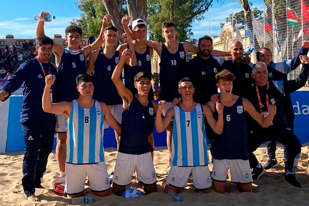El equipo argertino de beach handball.
