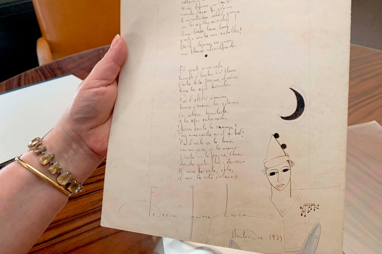 El manuscrito del poema "Romance de la luna, luna", de García Lorca, que será subastado. 