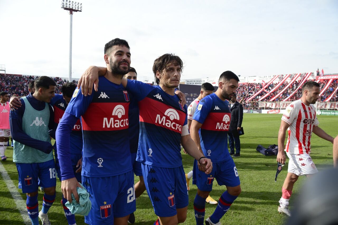 El festejo de los jugadores de Tigre