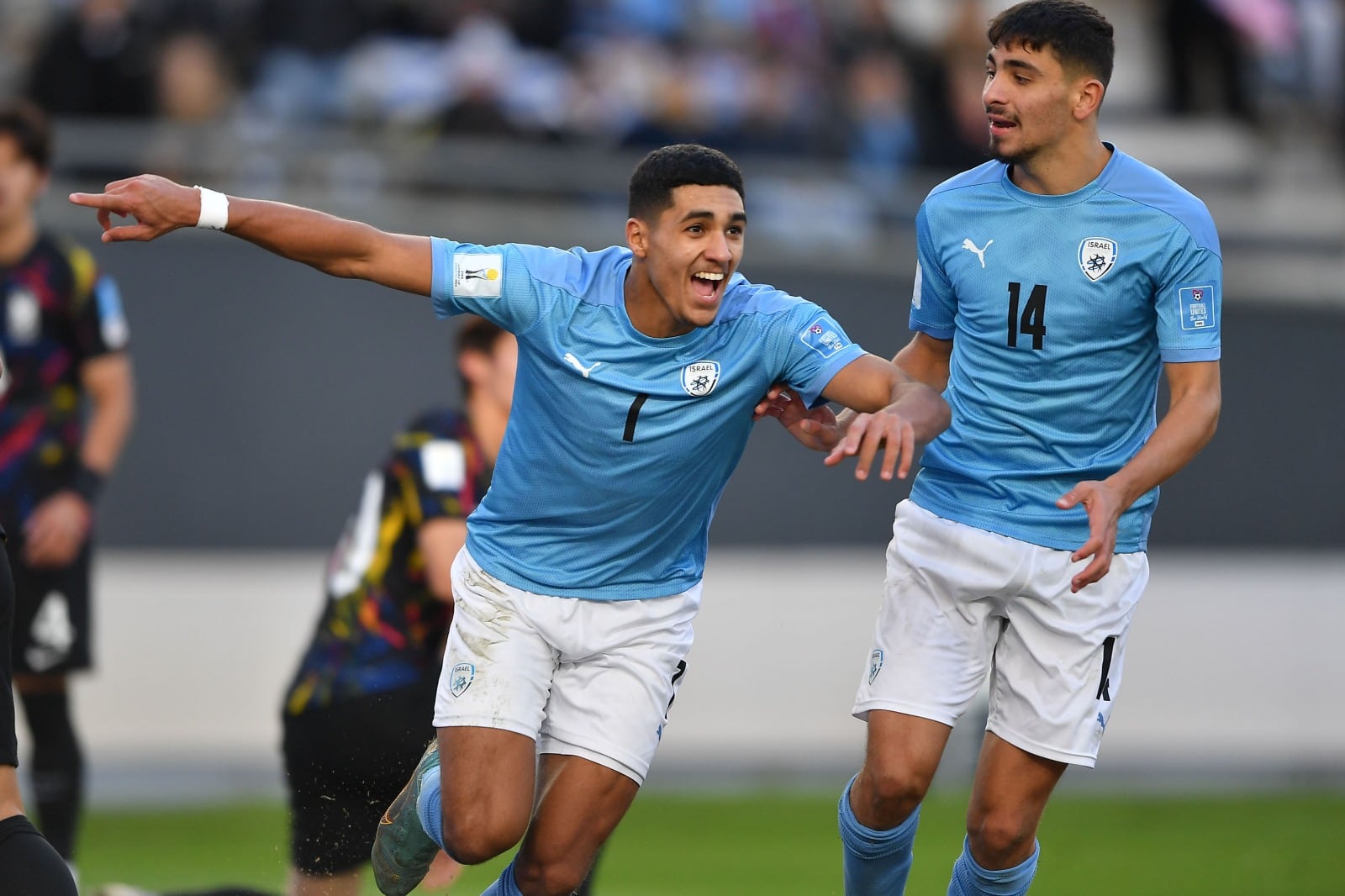 Anan Khalaili festeja el tercer gol de Israel