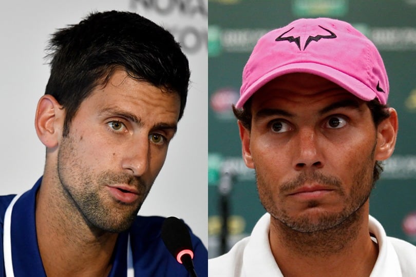 Novak Djokovic y Rafael Nadal.
