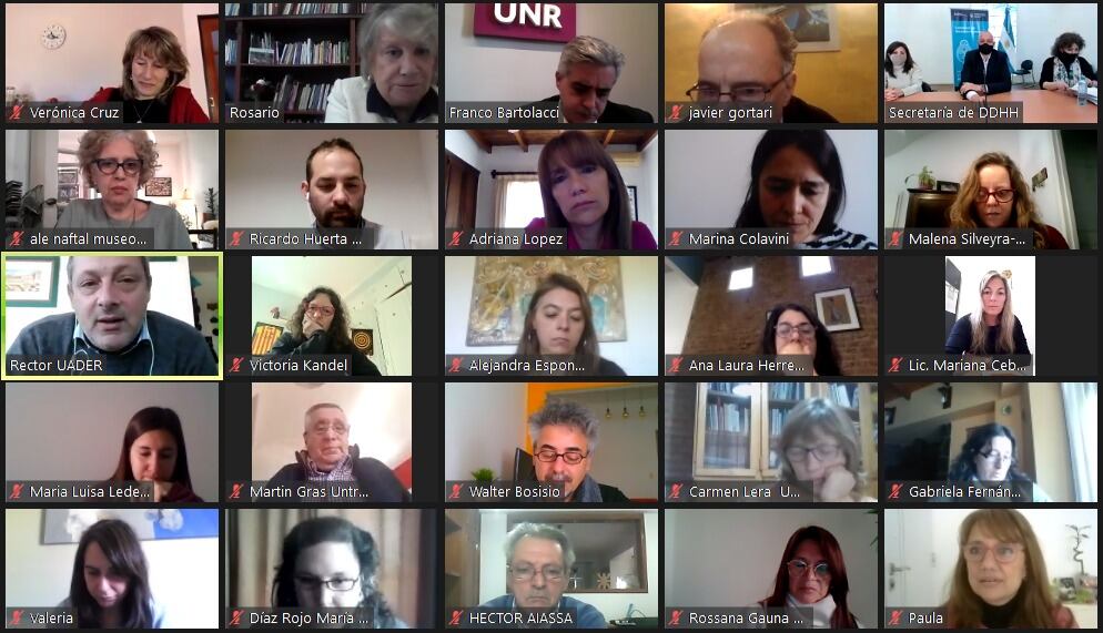 El encuentro entre la Red Interuniversitaria de Derechos Humanos y los funcionarios se realizó en forma virtual.