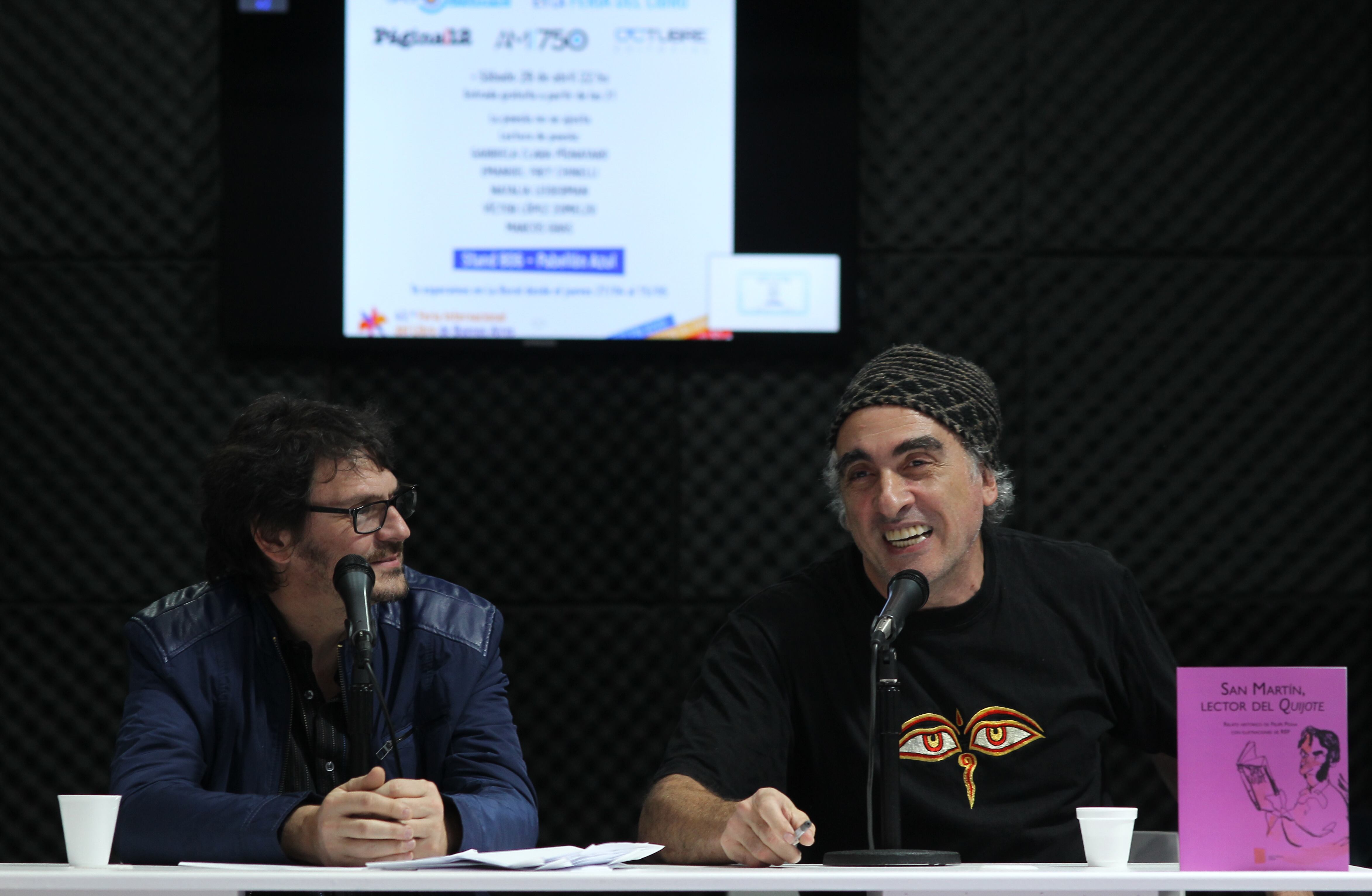 “San Martín era cervantino”, coincidieron Pigna y Rep en el encuentro en la Feria. 