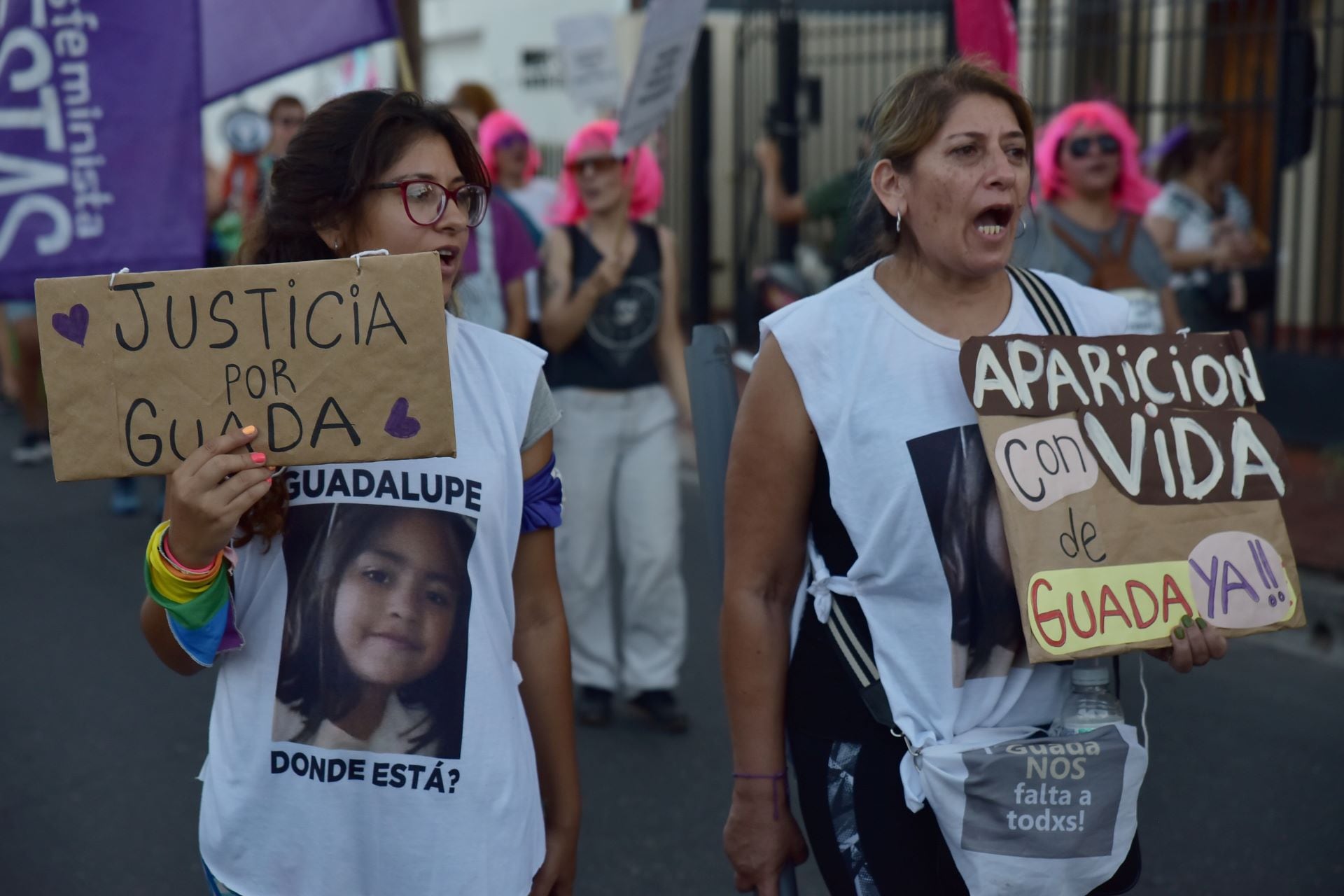 Este martes se organizó un "semaforazo" en la capital puntana para reclamar la aparición con vida de Guadalupe Lucero, a dos años de su rapto en el barrio 544 Viviendas.