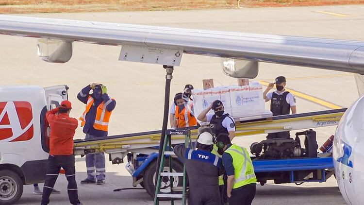 Primera tanda de vacunas enviadas a Tierra del Fuego, el pasado 27 de diciembre. 