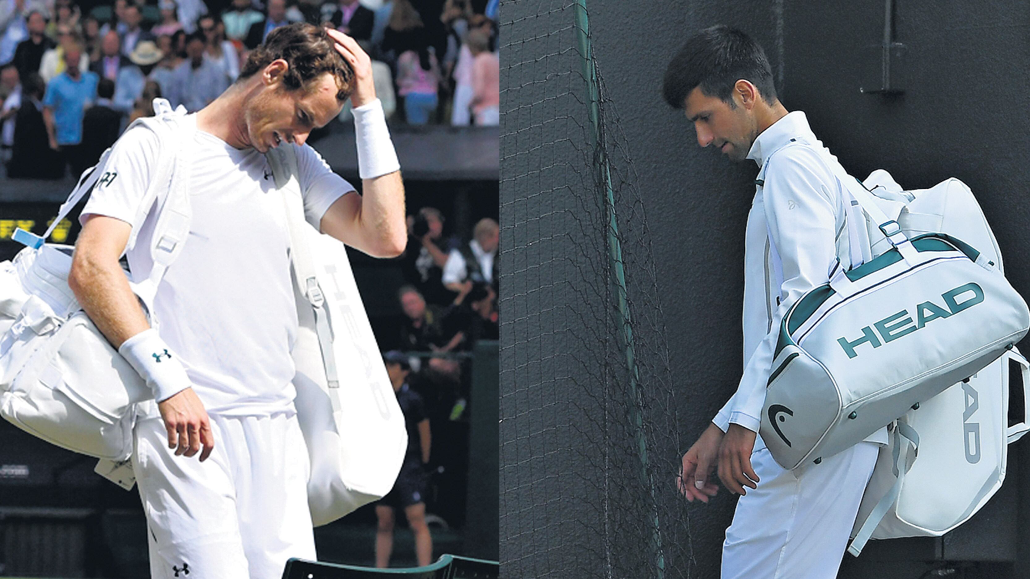 Andy Murray y Novak Djokovic, eliminados ayer en Wimbledon.