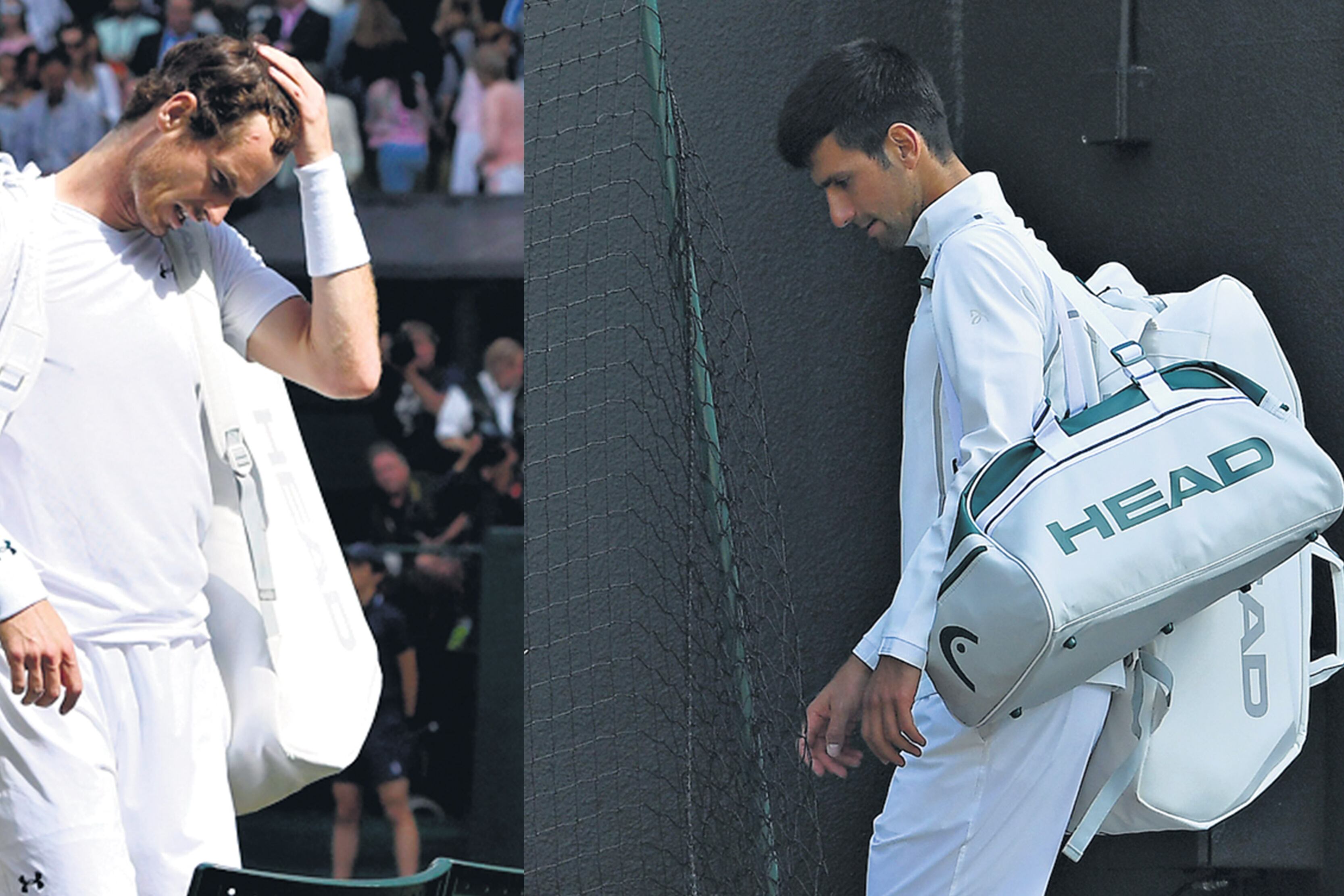 Andy Murray y Novak Djokovic, eliminados ayer en Wimbledon.