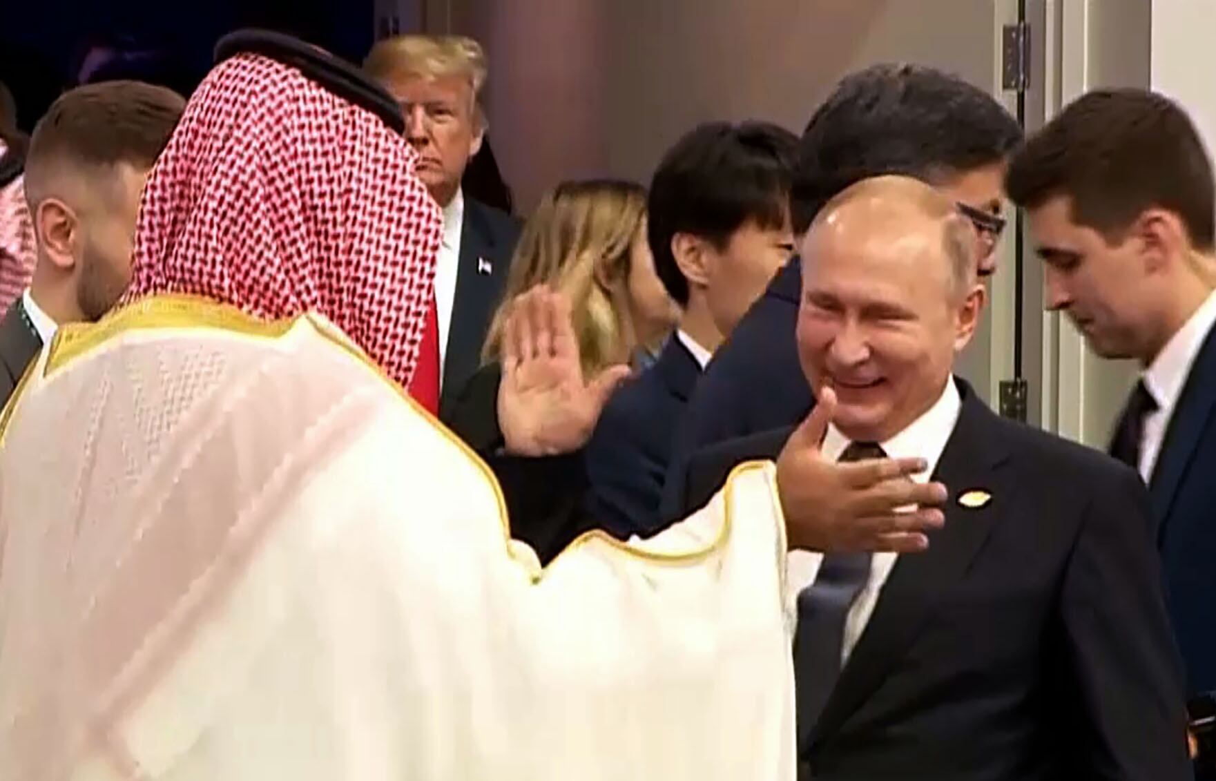 Putin y el príncipe, a la izquierda, en el arranque de la cumbre en Buenos Aires.